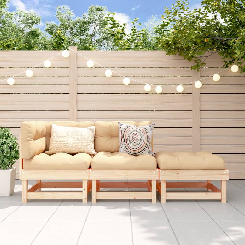 vidaXL Salon de jardin 3 pcs en bois de pin massif