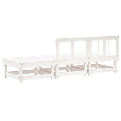 vidaXL 3-tlg. Garten-Lounge-Set Weiß Massivholz Kiefer