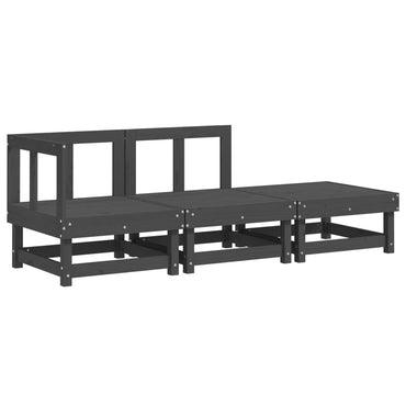 vidaXL Salon de jardin 3 pcs Gris Bois de pin massif