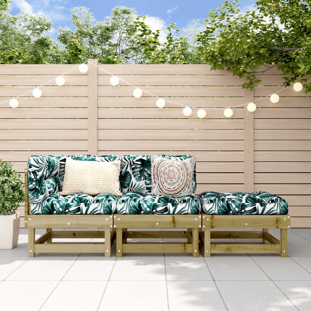 vidaXL Salon de jardin 3 pièces en pin imprégné