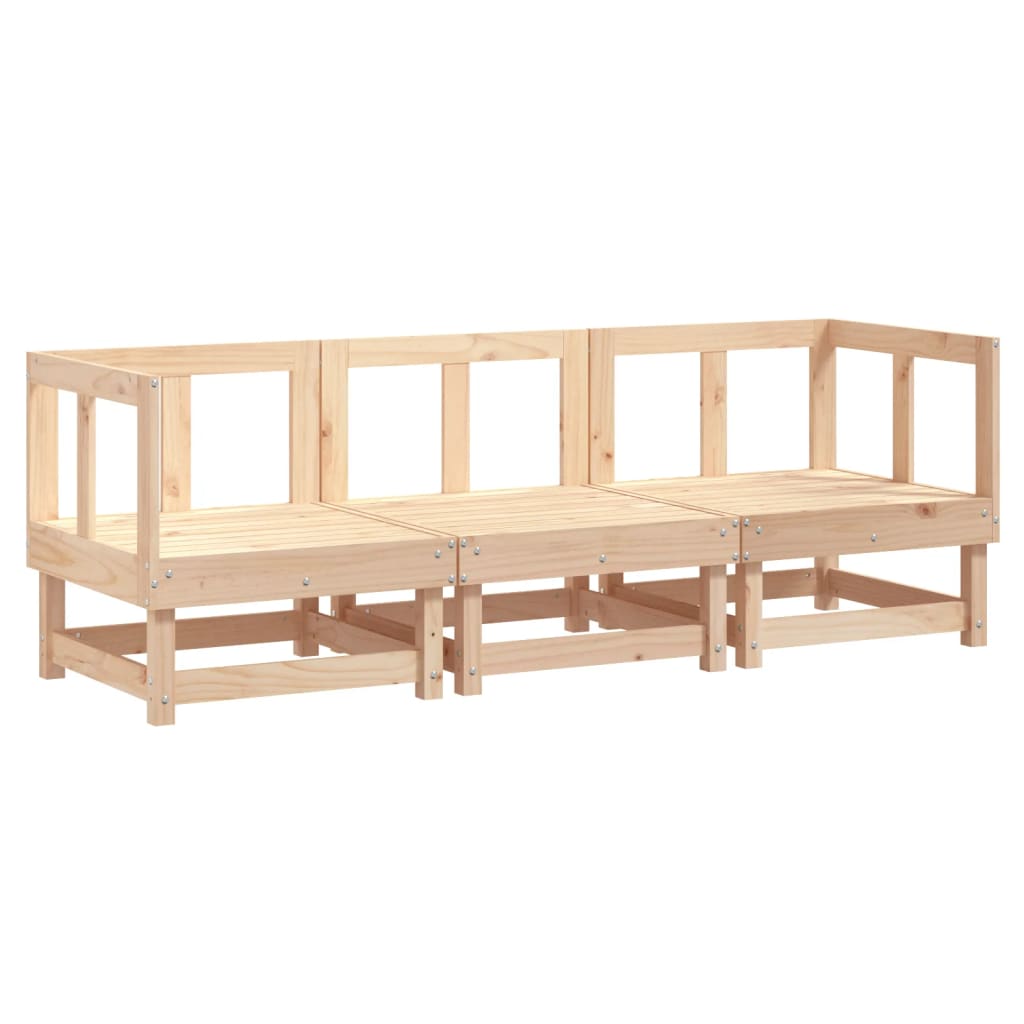 vidaXL Salon de jardin 3 pcs en bois de pin massif