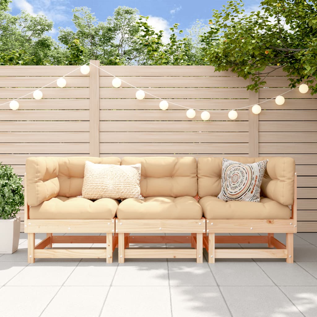 vidaXL Salon de jardin 3 pcs en bois de pin massif