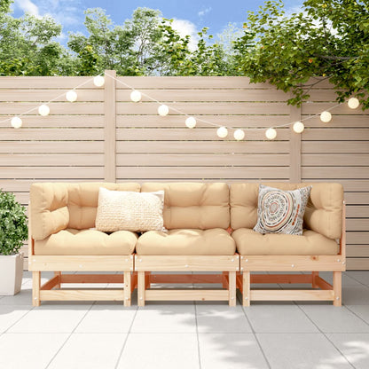 vidaXL Salon de jardin 3 pcs en bois de pin massif