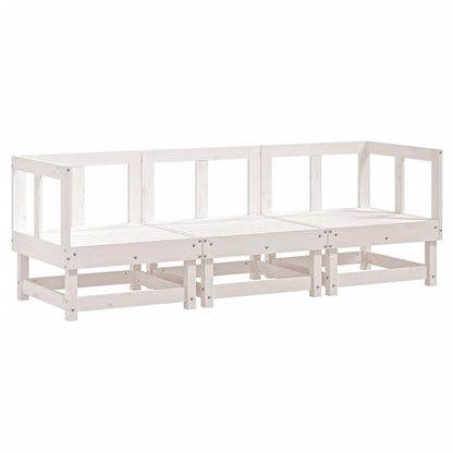 vidaXL Ensemble de jardin 3 pcs Blanc Bois de pin massif