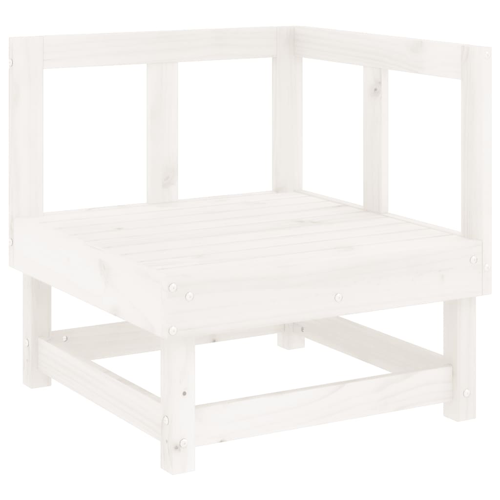 vidaXL Ensemble de jardin 3 pcs Blanc Bois de pin massif