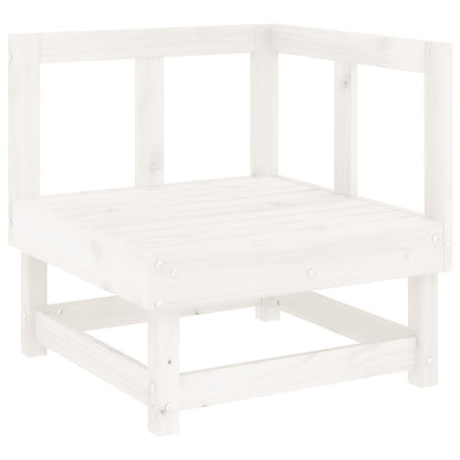vidaXL Ensemble de jardin 3 pcs Blanc Bois de pin massif