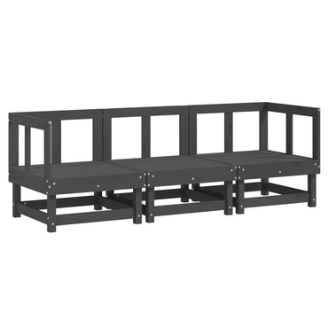 vidaXL Salon de jardin 3 pcs Gris Bois de pin massif