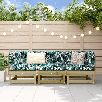 vidaXL Salon de jardin 3 pièces en pin imprégné