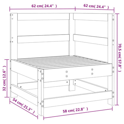 vidaXL Canapé d'angle de jardin en bois de pin massif