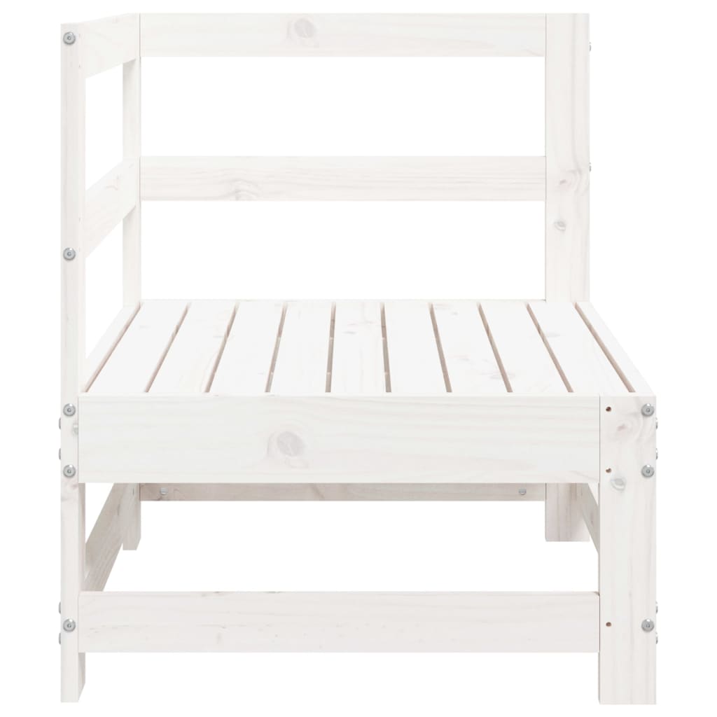 vidaXL Canapé d'angle de jardin blanc bois de pin massif