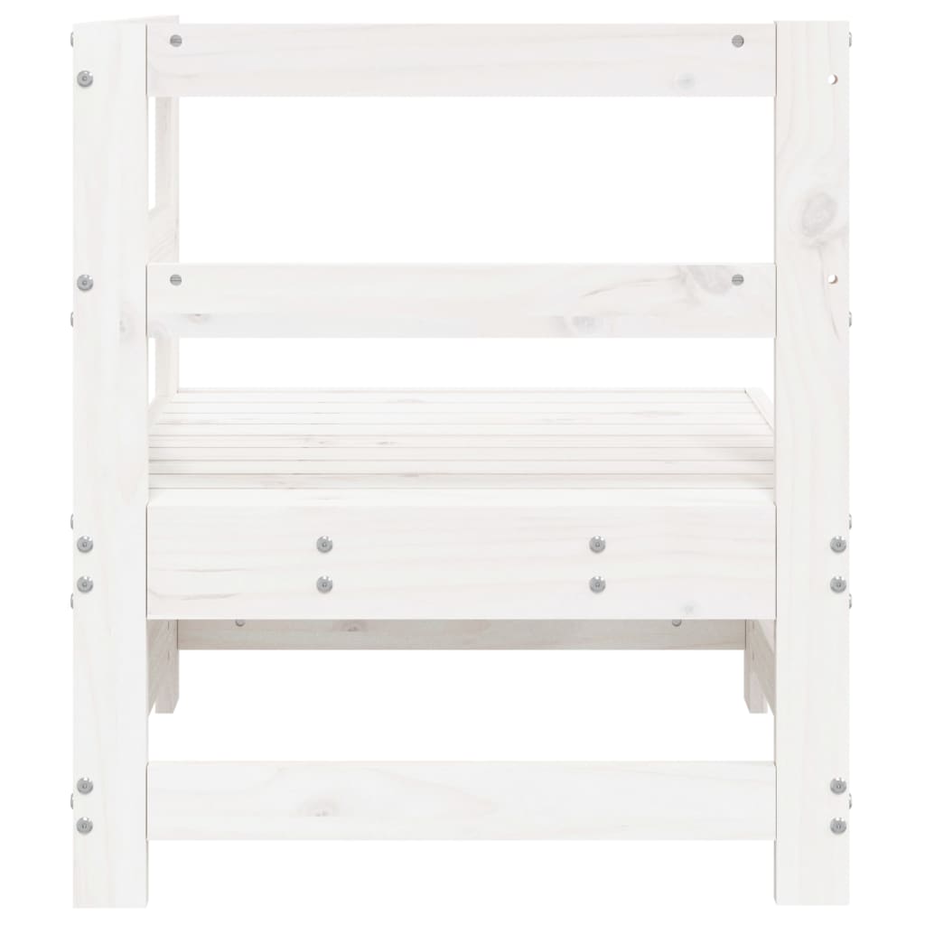 vidaXL Canapé d'angle de jardin blanc bois de pin massif