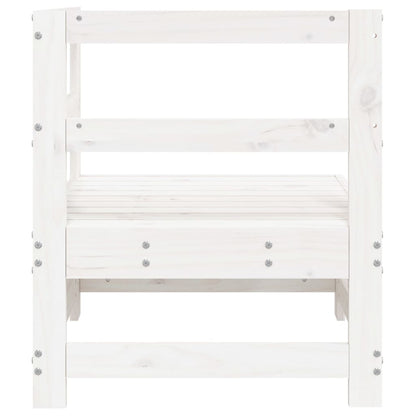vidaXL Canapé d'angle de jardin blanc bois de pin massif