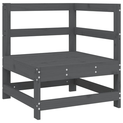 vidaXL Canapé d'angle de jardin gris en pin massif