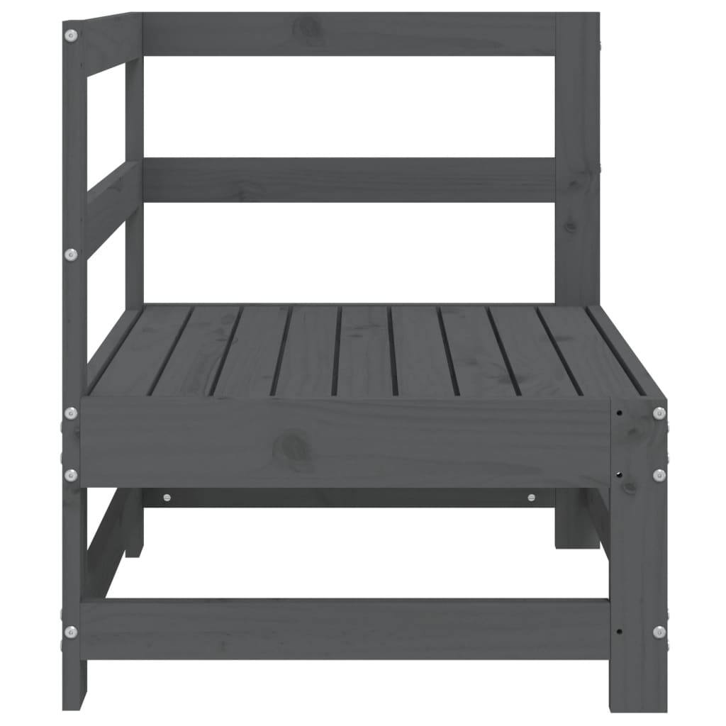 vidaXL Canapé d'angle de jardin gris en pin massif