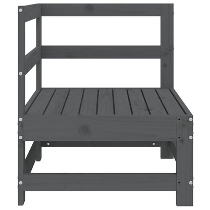 vidaXL Canapé d'angle de jardin gris en pin massif