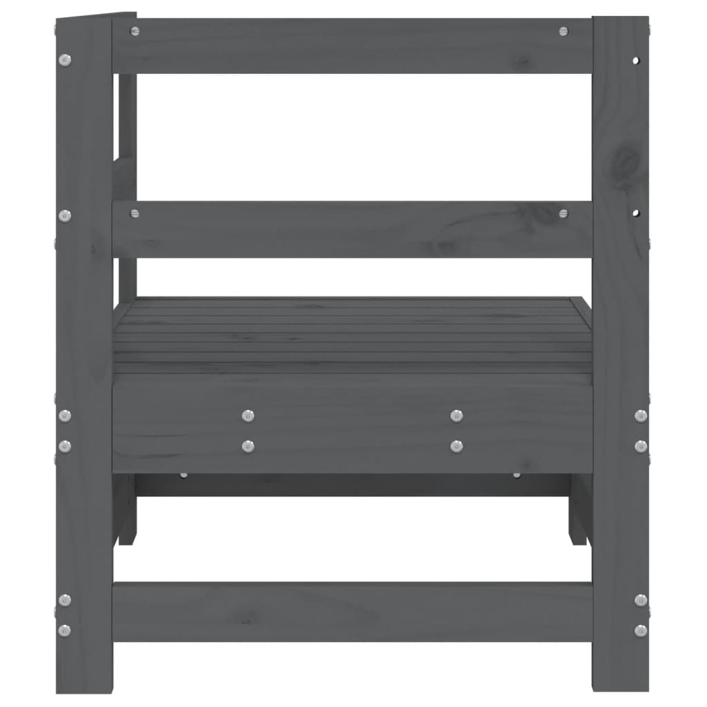 vidaXL Canapé d'angle de jardin gris en pin massif