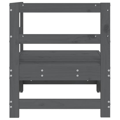 vidaXL Canapé d'angle de jardin gris en pin massif