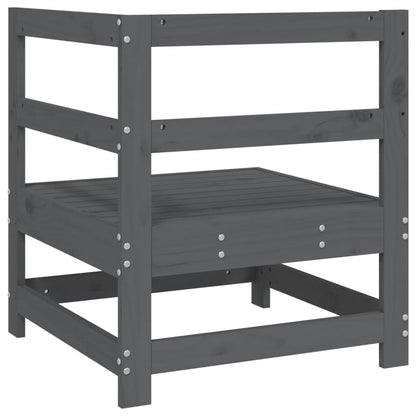 vidaXL Canapé d'angle de jardin gris en pin massif
