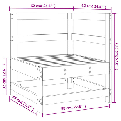 vidaXL Canapé d'angle de jardin gris en pin massif