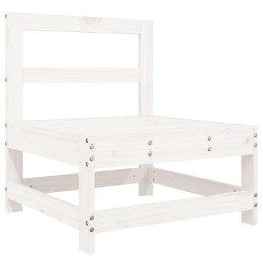 vidaXL Canapé central de jardin blanc Bois de pin massif