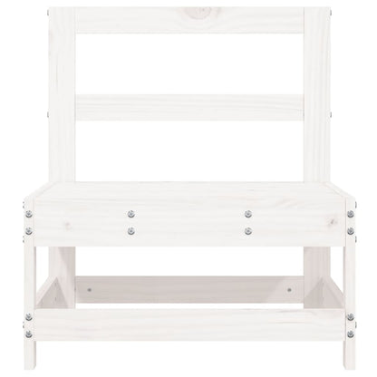 vidaXL Canapé central de jardin blanc Bois de pin massif