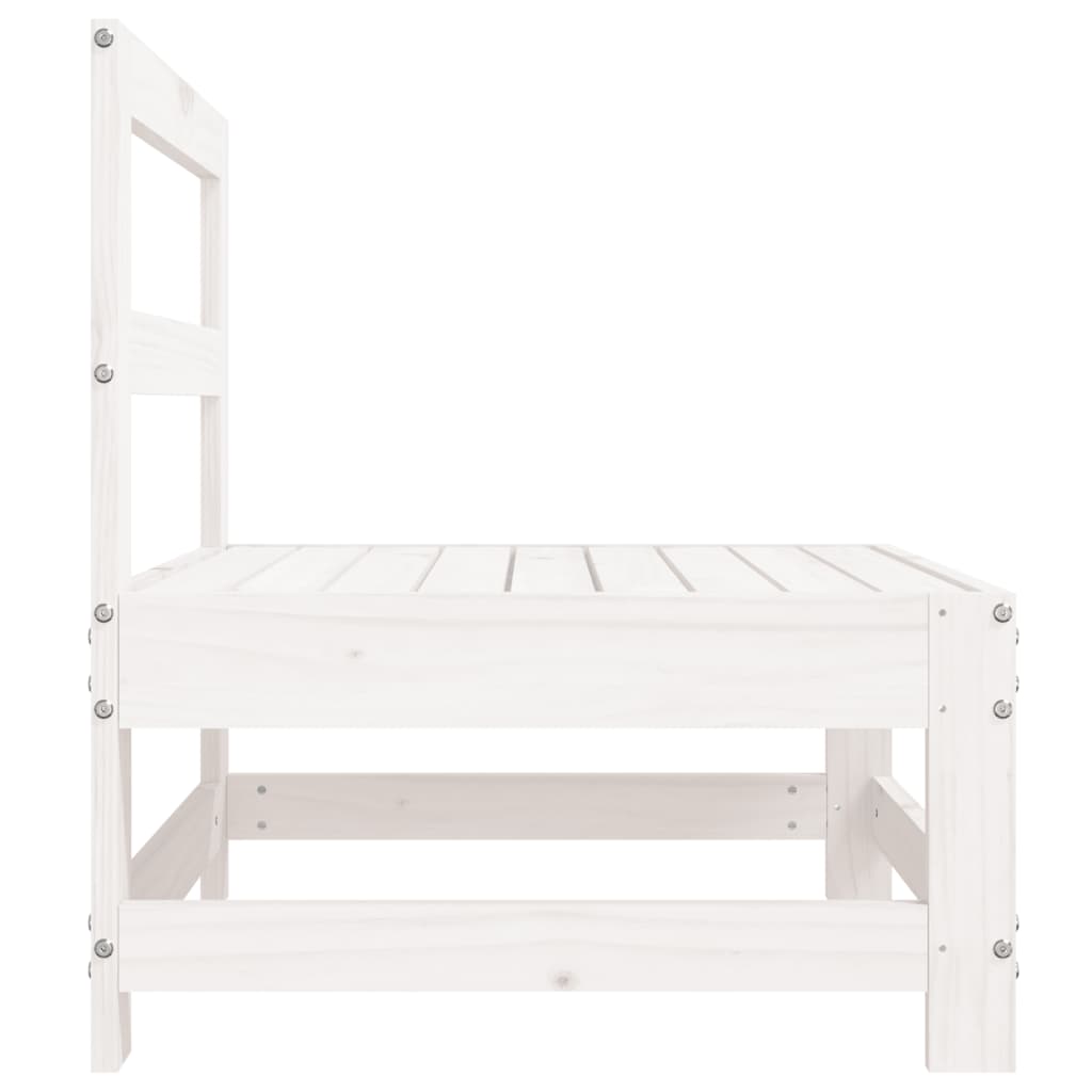 vidaXL Canapé central de jardin blanc Bois de pin massif