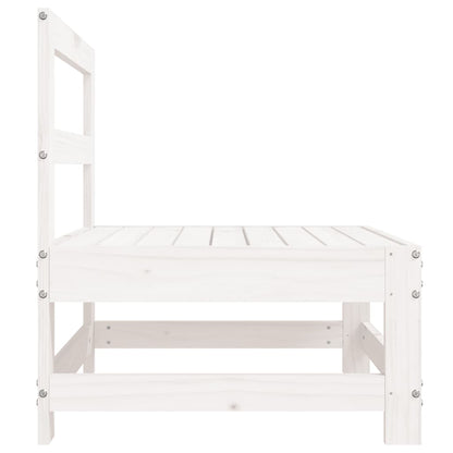 vidaXL Canapé central de jardin blanc Bois de pin massif