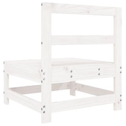 vidaXL Canapé central de jardin blanc Bois de pin massif