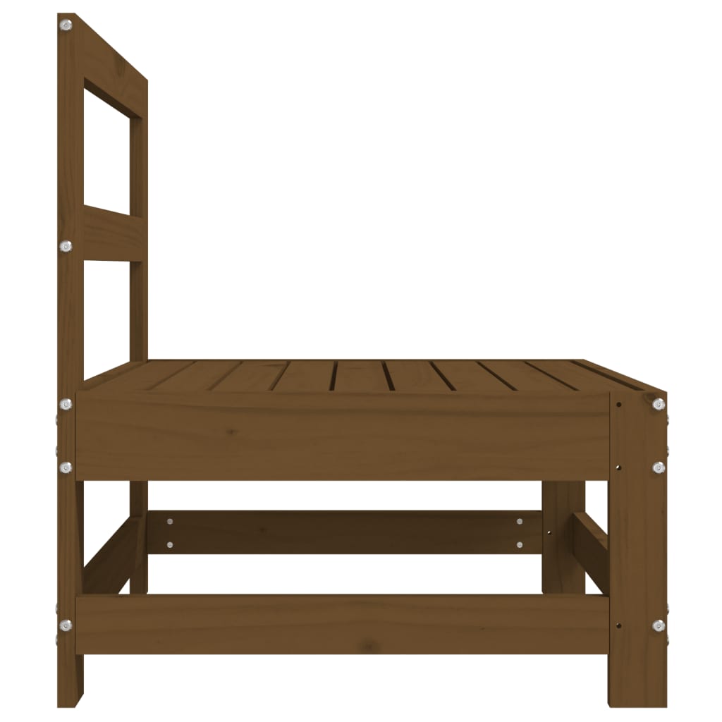 vidaXL Canapé d'angle de jardin marron miel en pin massif