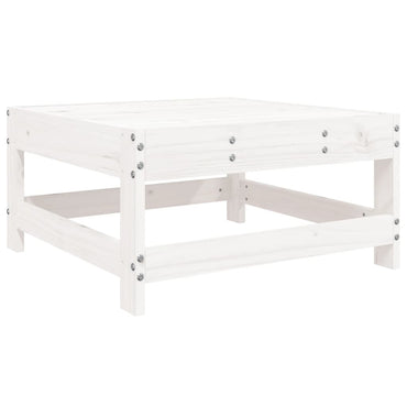 vidaXL Tabouret de jardin blanc en pin massif