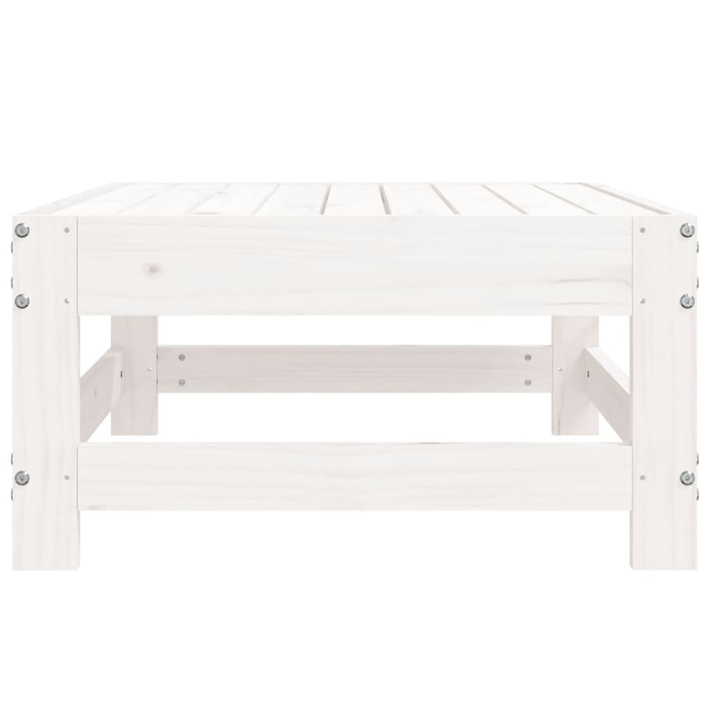 vidaXL Tabouret de jardin blanc en pin massif