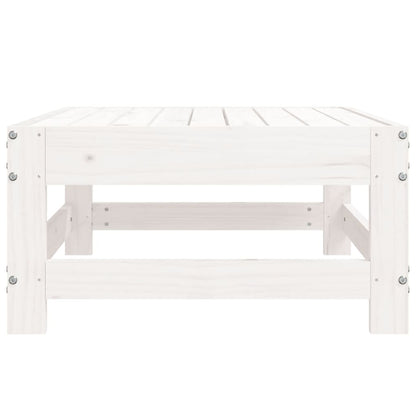 vidaXL Tabouret de jardin blanc en pin massif