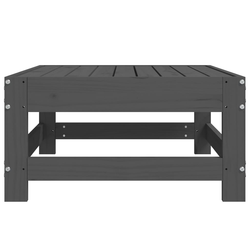 vidaXL Tabouret de jardin gris en pin massif