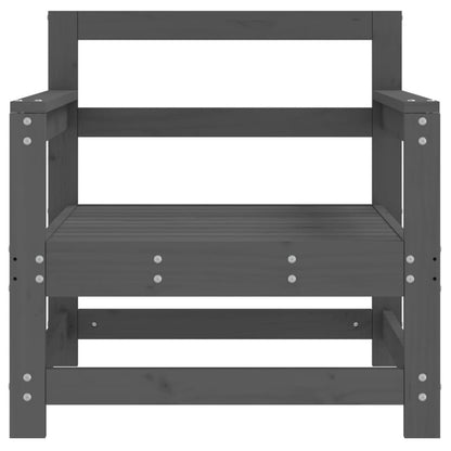 vidaXL Chaises de jardin 2 pcs. Gris Bois de pin massif