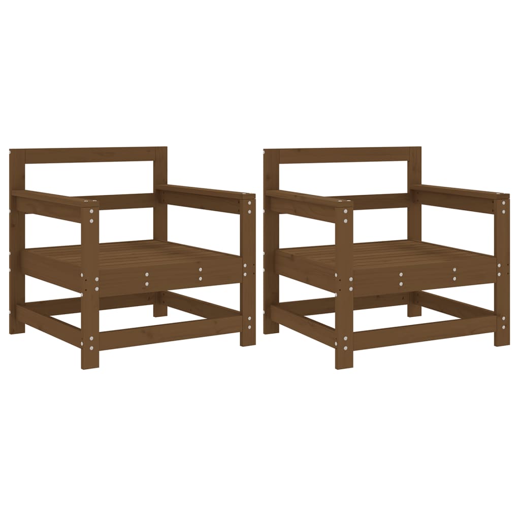 vidaXL Chaises de jardin 2 pcs Bois de pin massif marron miel