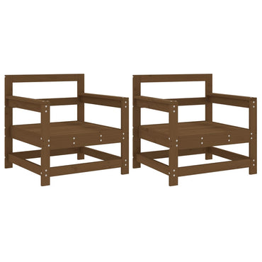vidaXL Chaises de jardin 2 pcs Bois de pin massif marron miel