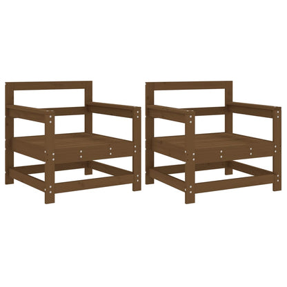 vidaXL Chaises de jardin 2 pcs Bois de pin massif marron miel