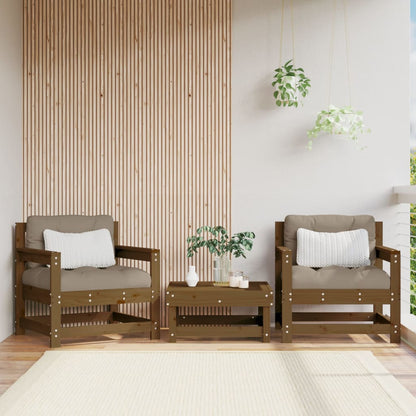 vidaXL Chaises de jardin 2 pcs Bois de pin massif marron miel