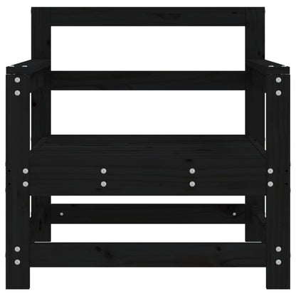 vidaXL Chaises de jardin 2 pcs Noir Bois de pin massif