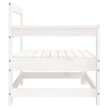 vidaXL Garten-Ecksofa Weiß Massivholz Kiefer