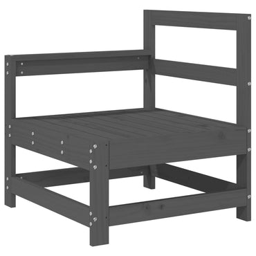 vidaXL Canapé d'angle de jardin gris en pin massif