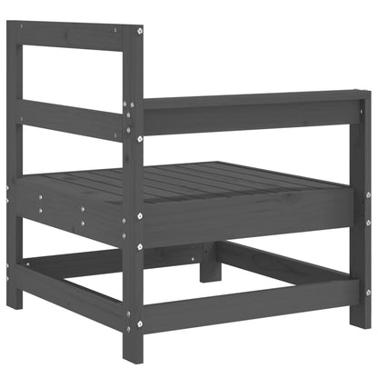 vidaXL Garten-Ecksofa Grau Massivholz Kiefer
