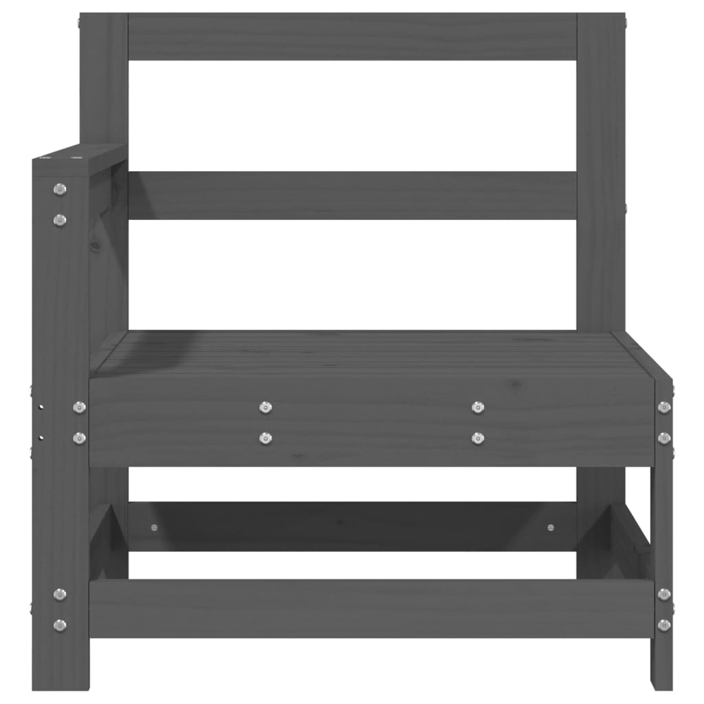 vidaXL Canapés d'angle de jardin 2 pcs Gris Bois de pin massif