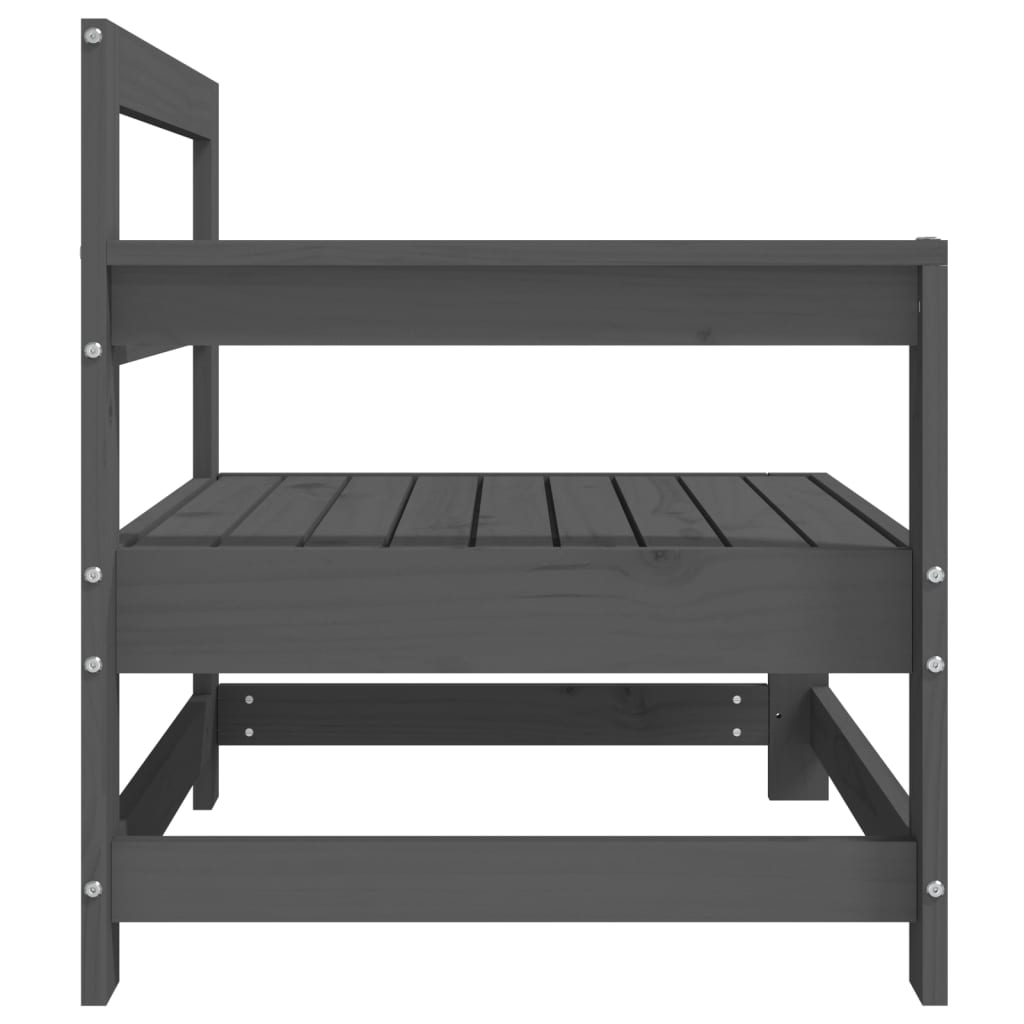 vidaXL Canapés d'angle de jardin 2 pcs Gris Bois de pin massif