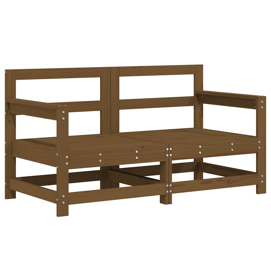 vidaXL Canapés d'angle de jardin 2 pcs Marron miel Bois de pin massif
