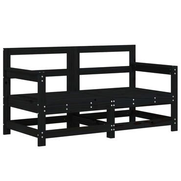 vidaXL Canapés d'angle de jardin 2 pcs Noir Bois de pin massif