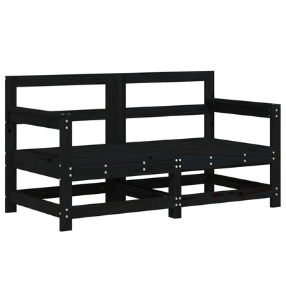 vidaXL Canapés d'angle de jardin 2 pcs Noir Bois de pin massif