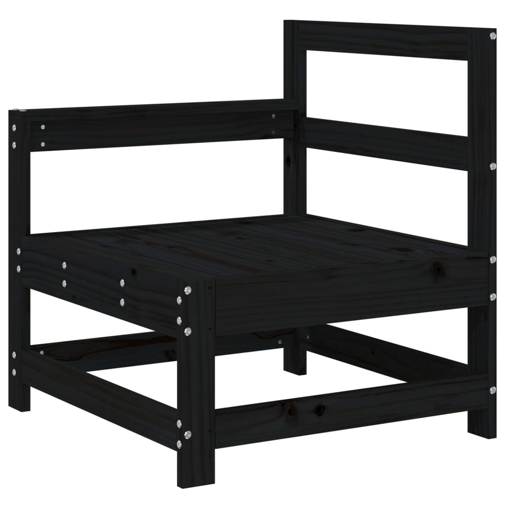 vidaXL Canapés d'angle de jardin 2 pcs Noir Bois de pin massif