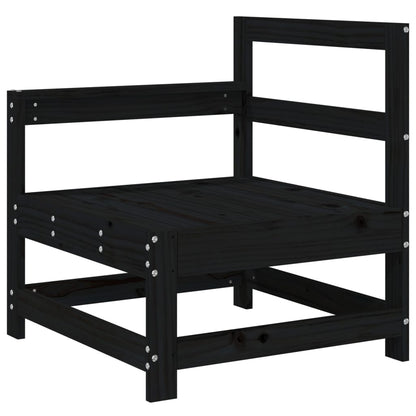 vidaXL Canapés d'angle de jardin 2 pcs Noir Bois de pin massif