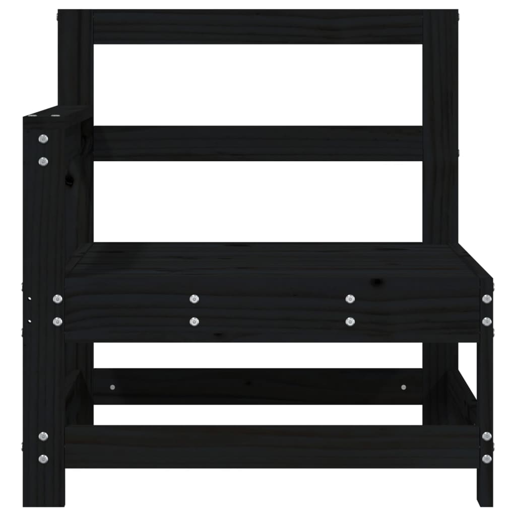 vidaXL Canapés d'angle de jardin 2 pcs Noir Bois de pin massif